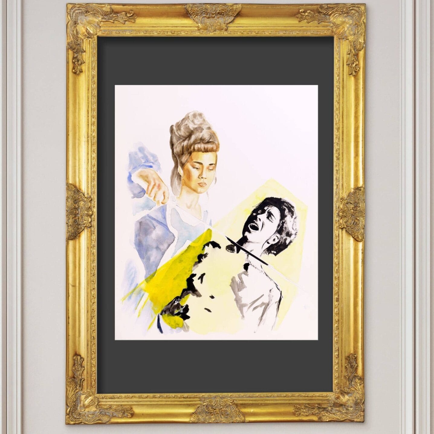 Giulietta-morte-acquerello-Alex-Righetto-corniciato 3 Juliet death watercolor Alex Righetto framed scaled uai