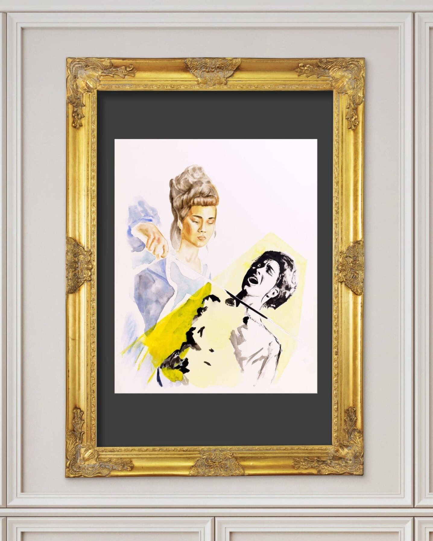 Giulietta-morte-acquerello-Alex-Righetto-corniciato 1 Juliet death watercolor Alex Righetto framed scaled uai