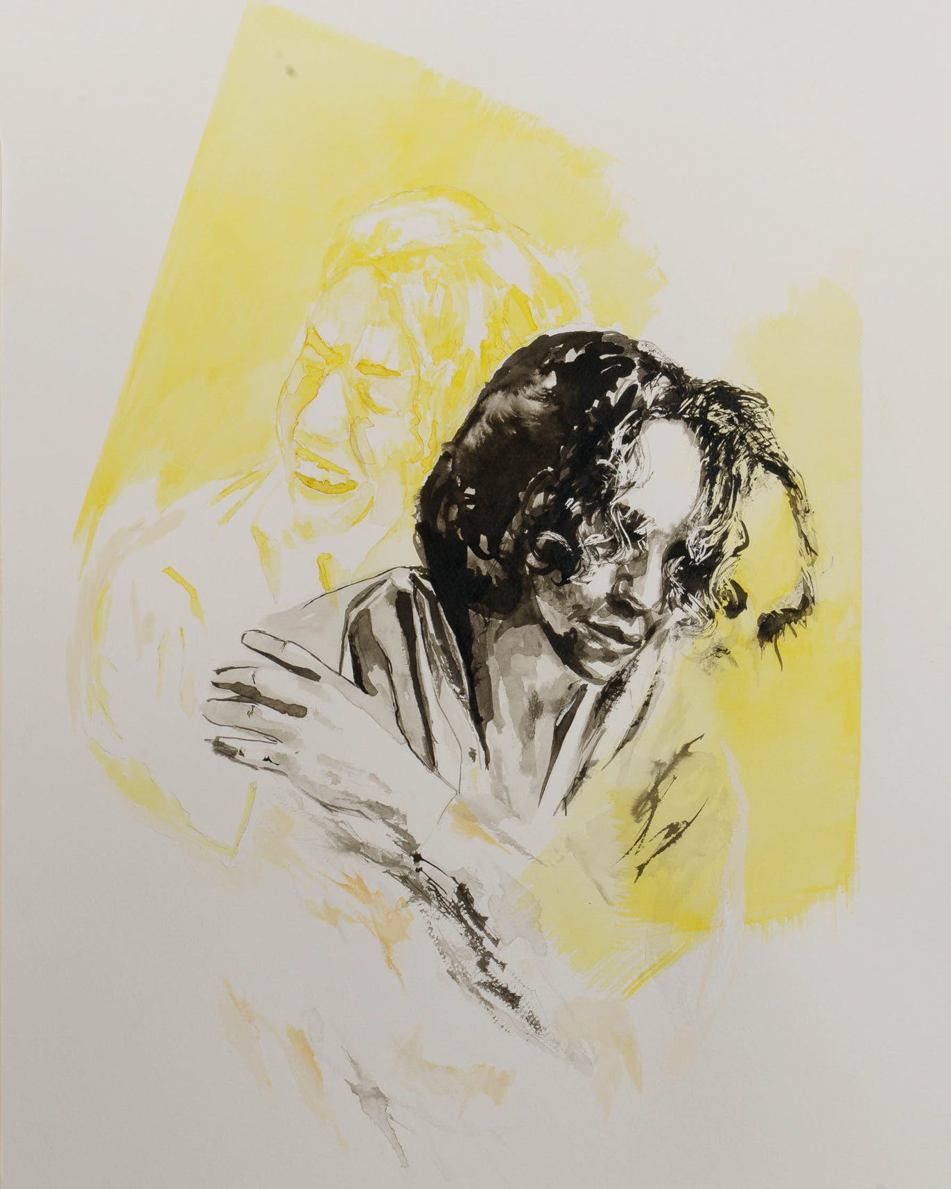 Romeo's Emotions 12 Original mixed media painting 'Emotions Romeo' by Alex Righetto, featuring a 17.5 x 21 inch vertical canvas, part of the Romeo and Juliet Collection, depicting Romeo's emotional struggle.