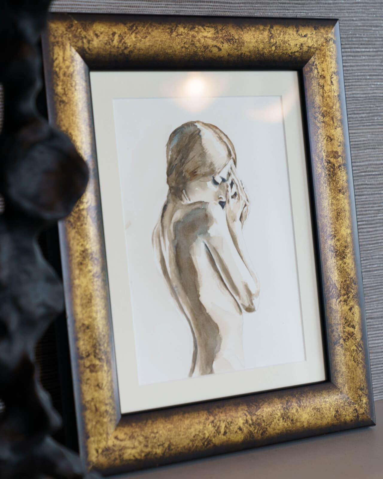 "Le Chat noir" è un dipinto originale ad acquerello raffigurante una donna. 10 Woman watercolor painting 22Le Chat noir22 Original 07341 uai