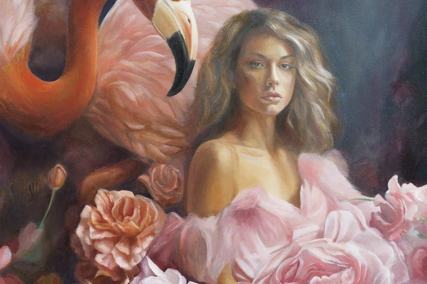 Lady and Flamingo
