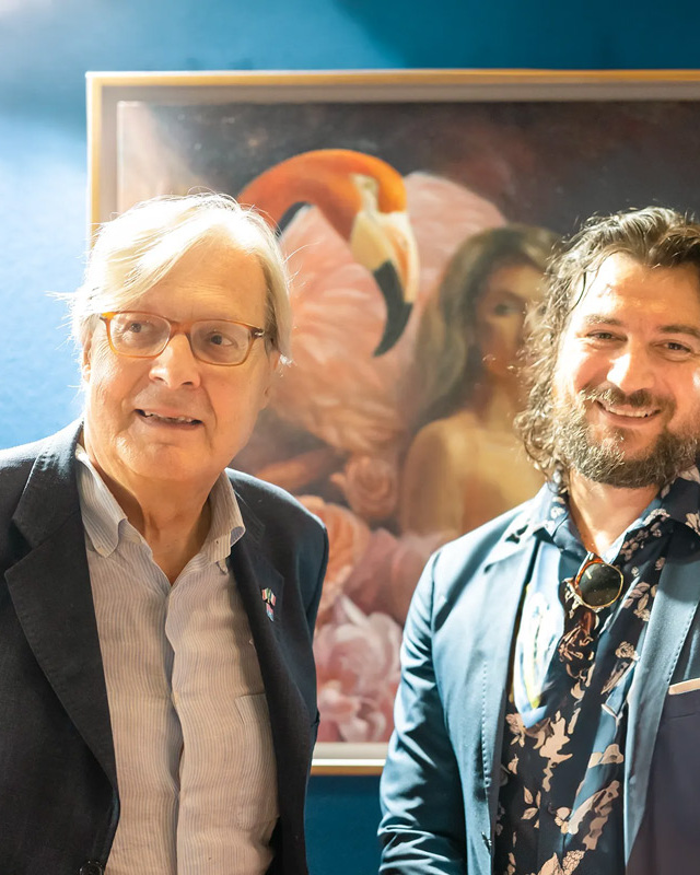 alex righetto vittorio sgarbi sanremo 2023 uai