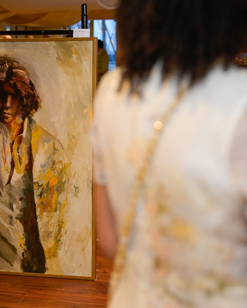 Romeo | Romeo & Juliet: The Metamorphosis 6 Dettaglio di Romeo, un dipinto della collezione Romeo & Juliet: The Metamorphosis di Alex Righetto, durante l’Art & Luxury Monaco 2026.
